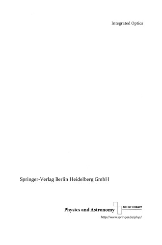 Integrated Optics: Theory and Technology