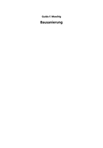 Bausanierung: Grundlagen — Planung — Durchführung