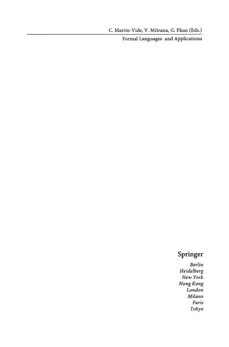 Formal Languages and Applications