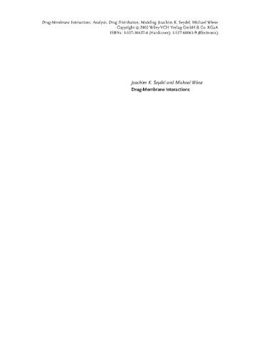 Drug-membrane interactions analysis, drug distribution, modelling