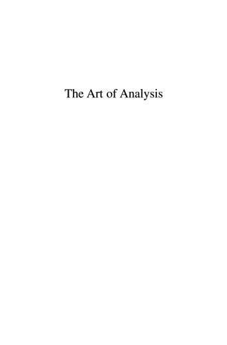 The Art of Analysis