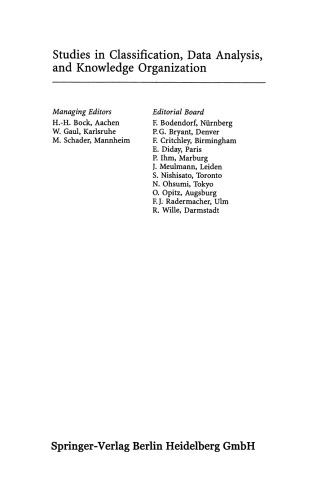 Classification and Information Processing at the Turn of the Millennium: Proceedings of the 23rd Annual Conference of the Gesellschaft für Klassifikation e.V., University of Bielefeld, March 10–12, 1999
