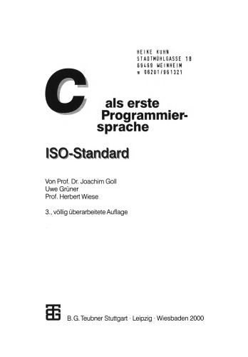 C als erste Programmiersprache: ISO-Standard