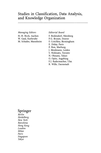 Data Analysis, Classification, and Related Methods