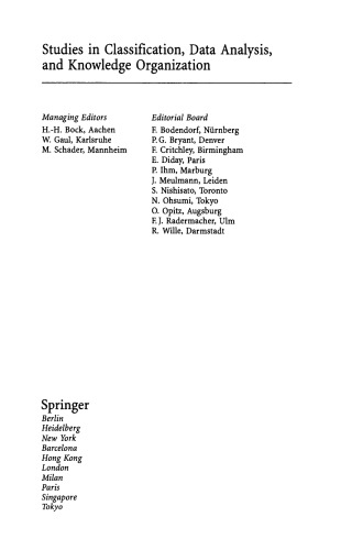 Advances in Classification and Data Analysis