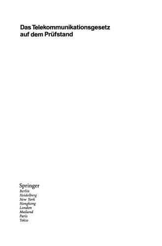 Das Telekommunikationsgesetz auf dem Prüfstand