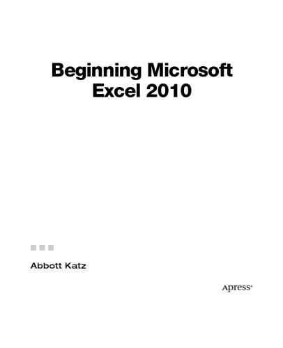 Beginning Microsoft Excel 2010