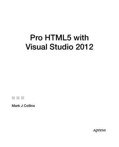 Pro HTML5 with Visual Studio 2012