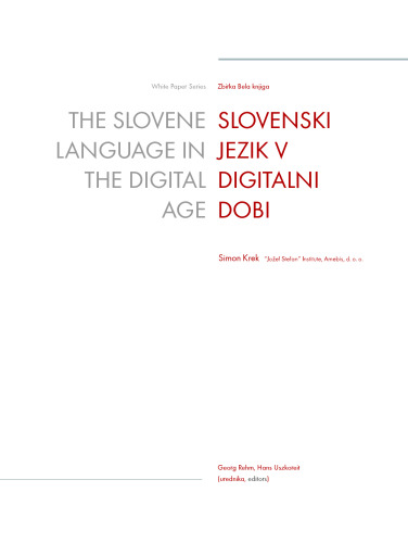 The Slovene Language in the Digital Age