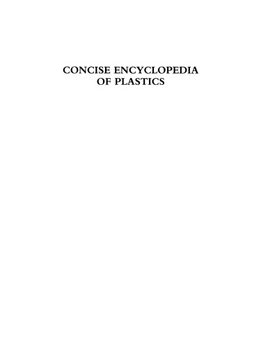 Concise Encyclopedia of Plastics