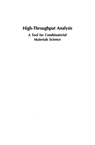 High-Throughput Analysis: A Tool for Combinatorial Materials Science