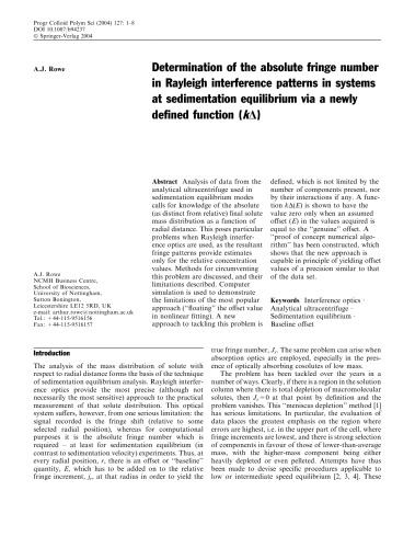 Analytical Ultracentrifugation VII