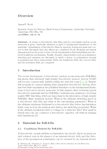 Ferroelectric Random Access Memories: Fundamentals and Applications