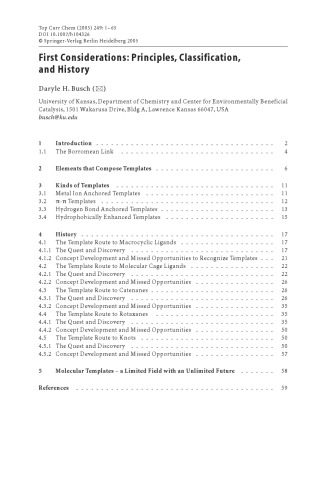 Templates in Chemistry II: -/-