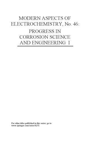 Progress in Corrosion Science and Engineering I: Progress in Corrosion Science and Engineering I