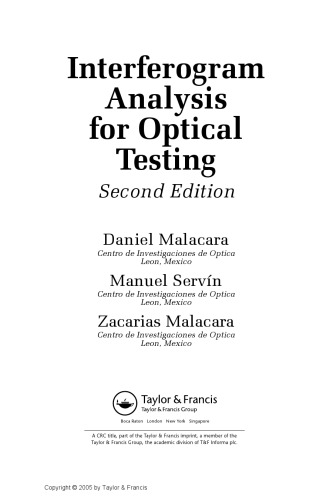Interferogramm Analysis for Optical Testing
