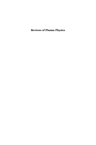 Reviews of Plasma Physics