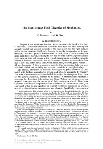 The Non-Linear Field Theories of Mechanics