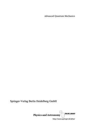 Advanced Quantum Mechanics