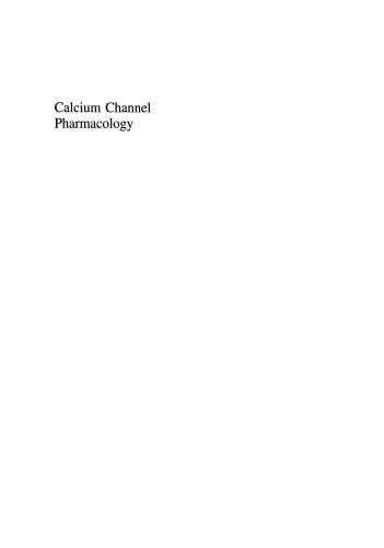 Calcium Channel Pharmacology