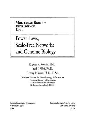 Power Laws, Scale-Free Networks and Genome Biology