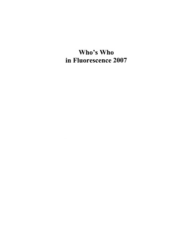 Who’s Who in Fluorescence 2007