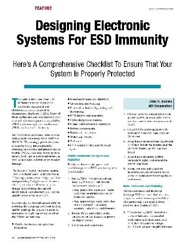 Designing electronic systems for ESD immunity