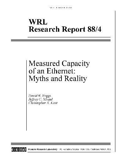 Measured capacity of an Ethernet.Myths and reality