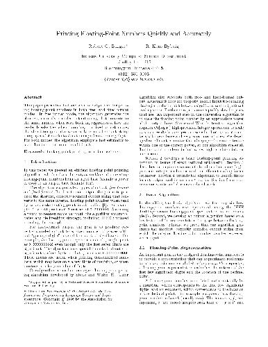 Printing floating-point numbers quickly and accurately