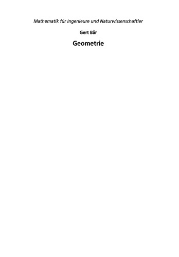 Geometrie: Eine Einführung für Ingenieure und Naturwissenschaftler