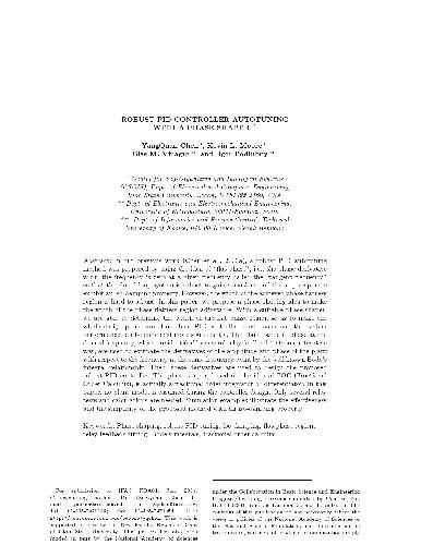 Robust PID controller autotuning with a phase shaper