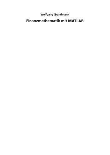 Finanzmathematik mit MATLAB
