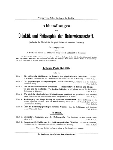 Experimentelle Einführung der elektromagnetischen Einheiten