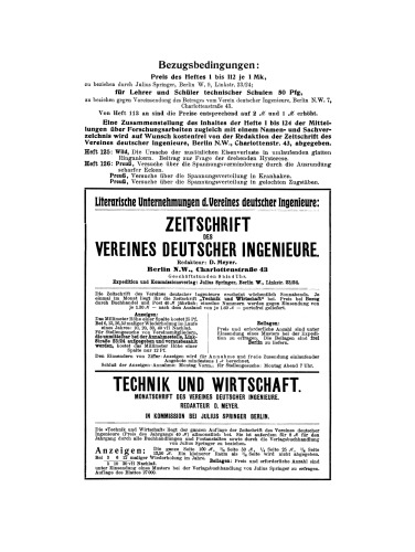 Mitteilungen über Forschungsarbeiten auf dem Gebiete des Ingenieurwesens: insbesondere aus den Laboratorien der technischen Hochschulen