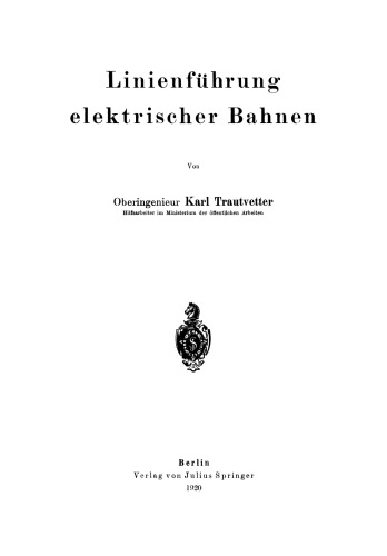 Linienführung elektrischer Bahnen