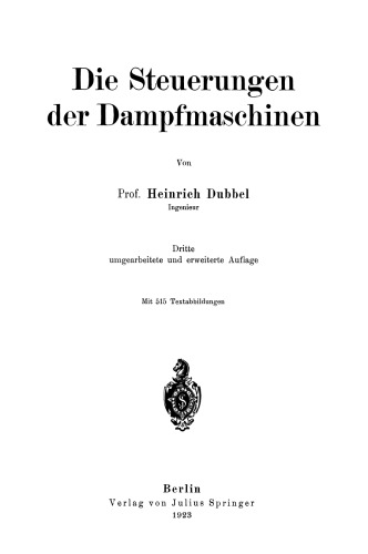 Die Steuerungen der Dampfmaschinen