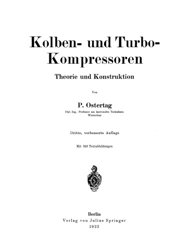 Kolben- und Turbo-Kompressoren: Theorie und Konstruktion