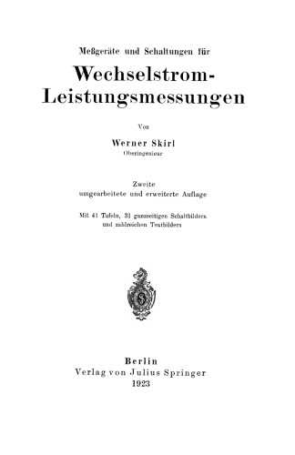 Meßgeräte und Schaltungen für Wechselstrom-Leistungsmessungen