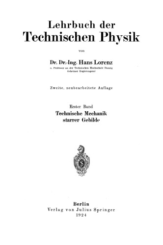 Technische Mechanik starrer Gebilde