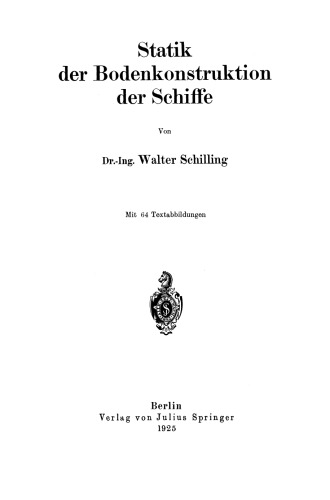 Statik der Bodenkonstruktion der Schiffe