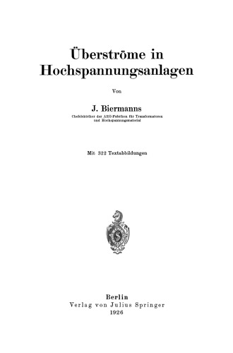 Überströme in Hochspannungsanlagen