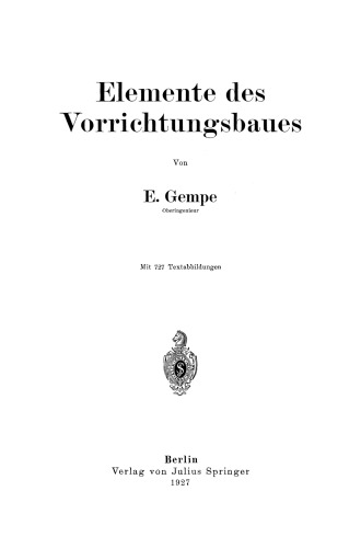 Elemente des Vorrichtungsbaues
