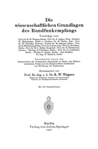 Die wissenschaftlichen Grundlagen des Rundfunkempfangs