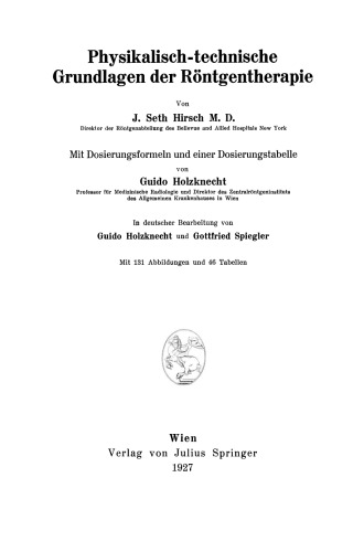 Physikalisch-technische Grundlagen der Röntgentherapie