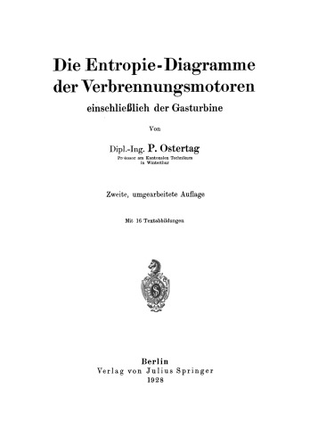 Die Entropie-Diagramme der Verbrennungsmotoren einschließlich der Gasturbine