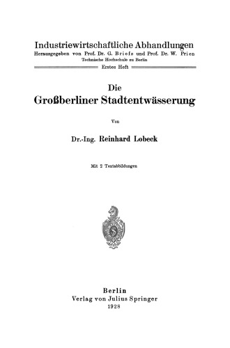 Die Großberliner Stadtentwässerung