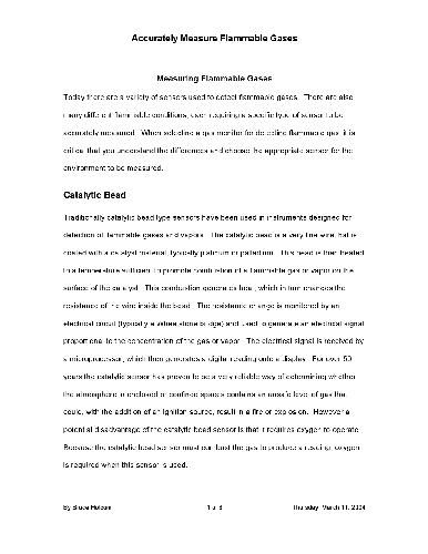 Accurately measure flammable gases