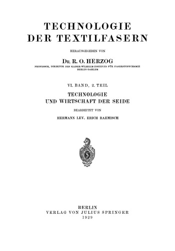 Technologie und Wirtschaft der Seide