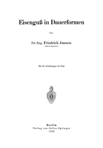 Eisenguß in Dauerformen