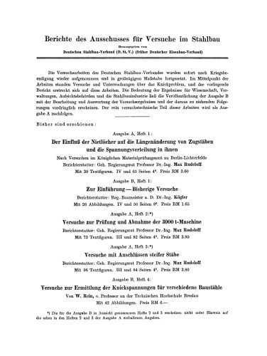 Versuche zur Ermittlung der Knickspannungen für verschiedene Baustähle